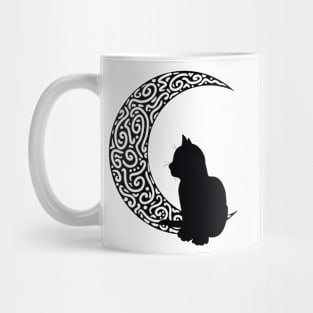 Black Cat and Moon Mug